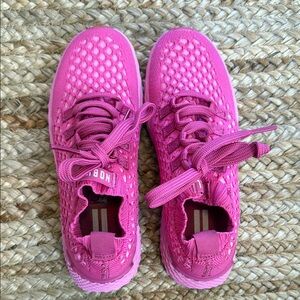 Women’s Pink Knit Athletic Sneakers